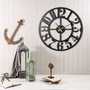 Wallity Reloj de Pared Decorativo de Metal Circle Negro 50x50cm Diseño Elegante Moderno